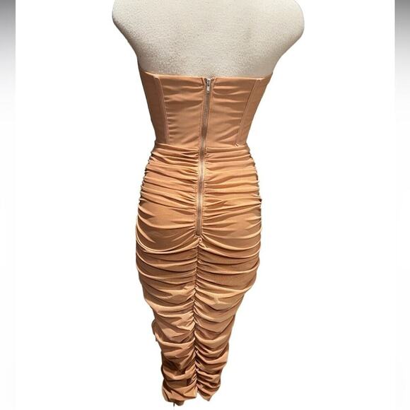 BARDOT Lithium Mesh Midi Dress In Nude Size S US4 - Picture 13 of 14